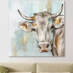 Discount Kirklands Home Headstrong Cow Canvas Art Print