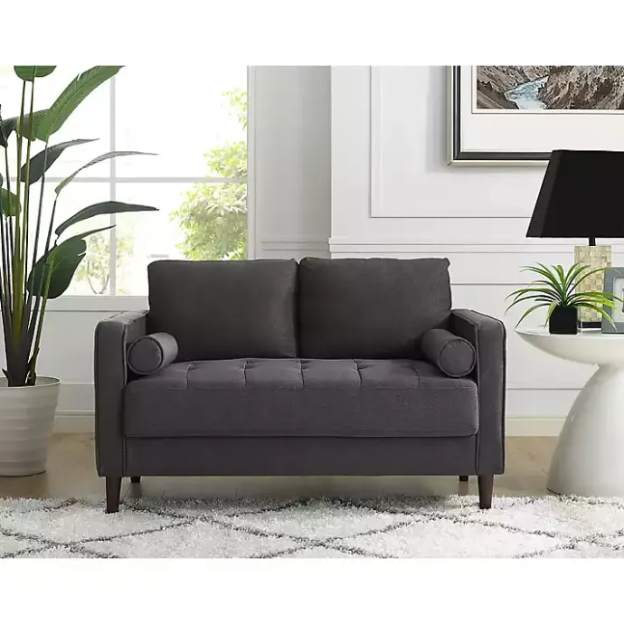 Best Kirklands Home Heather Chelsea Modern Loveseat Gray