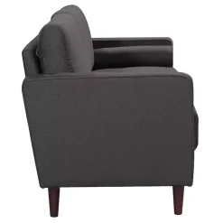 Best Kirklands Home Heather Chelsea Modern Loveseat Gray