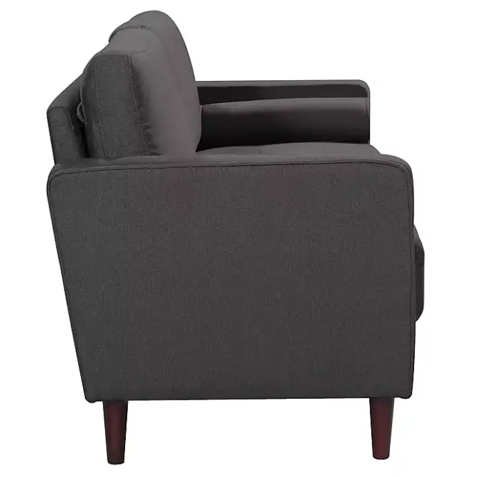 Best Kirklands Home Heather Chelsea Modern Loveseat Gray