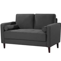 Best Kirklands Home Heather Chelsea Modern Loveseat Gray