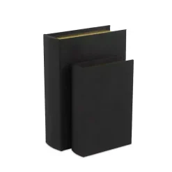 Clearance Kirklands Home Heathered Linen Book Boxes, Set of 2 Black