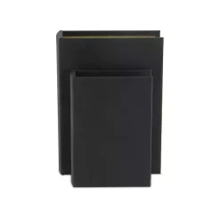 Clearance Kirklands Home Heathered Linen Book Boxes, Set of 2 Black
