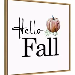 Best Kirklands Home Hello Fall Pumpkin Typography Framed Wall Art