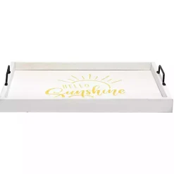 New Kirklands Home Hello Sunshine Wood Tray White