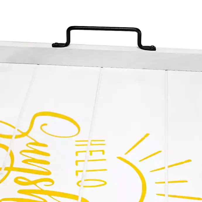 New Kirklands Home Hello Sunshine Wood Tray White