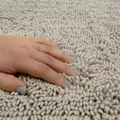 Discount Kirklands Home High Pile Silver Cotton Non-Skid Classic Bath Mat Gray