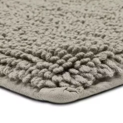 Discount Kirklands Home High Pile Silver Cotton Non-Skid Classic Bath Mat Gray
