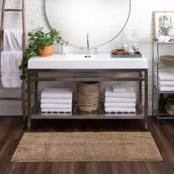 Discount Kirklands Home High Pile Taupe Cotton Non-Skid Classic Bath Mat Tan