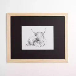 Sale Kirklands Home Highland Cattle Sketch Framed Art Print