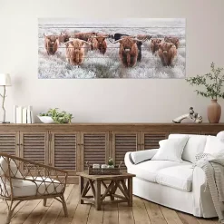 Outlet Kirklands Home Highland Herd Wood Art Print, 45x19 in.