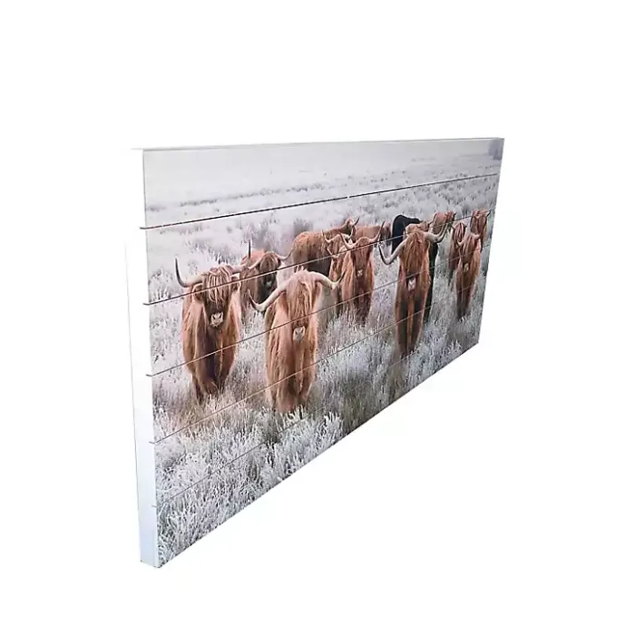 Outlet Kirklands Home Highland Herd Wood Art Print, 45x19 in.