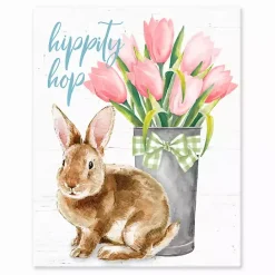 Hot Kirklands Home Hippity Hop Rabbit Tabletop Canvas Art Print