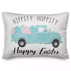 Discount Kirklands Home Hippity Hoppity Blue Truck Accent Pillow