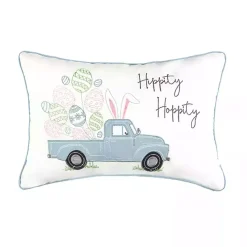 Outlet Kirklands Home Hippity Hoppity Blue Truck Accent Pillow