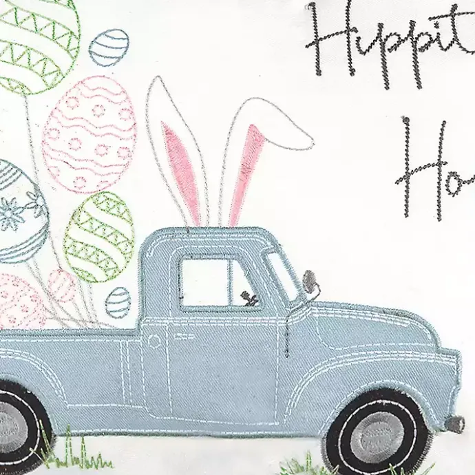 Outlet Kirklands Home Hippity Hoppity Blue Truck Accent Pillow