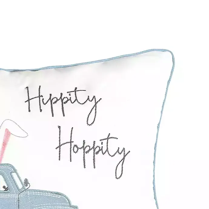 Outlet Kirklands Home Hippity Hoppity Blue Truck Accent Pillow