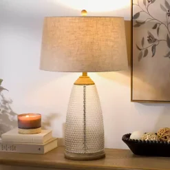 Best Kirklands Home Hobnail Glass Table Lamp Tan