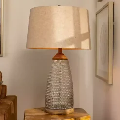 Best Kirklands Home Hobnail Glass Table Lamp Tan