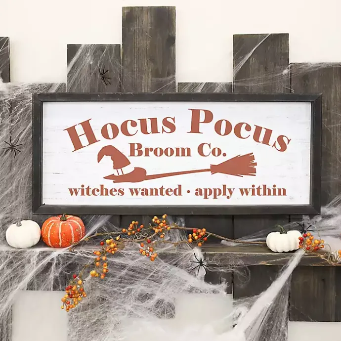 Best Kirklands Home Hocus Pocus Broom Framed Wall Plaque