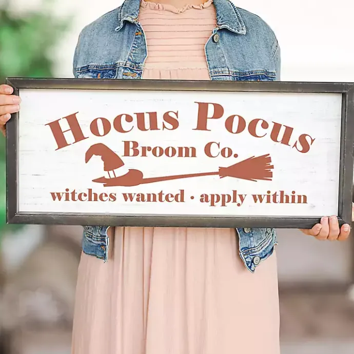 Best Kirklands Home Hocus Pocus Broom Framed Wall Plaque