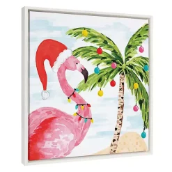 Kirklands Home Holiday Flamingo Framed Canvas Art Print