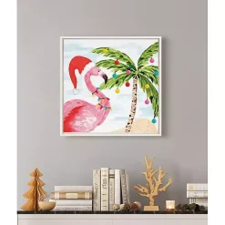 Kirklands Home Holiday Flamingo Framed Canvas Art Print