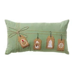Online Kirklands Home Holiday Gift Tags Embroidered Lumbar Pillow