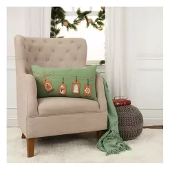 Online Kirklands Home Holiday Gift Tags Embroidered Lumbar Pillow