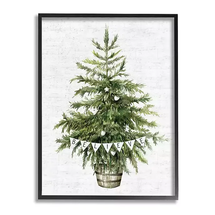 Best Kirklands Home Holiday Green Fir Tree Believe Wall Plaque