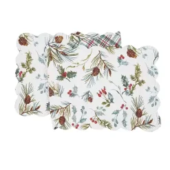 Online Kirklands Home Holly and Pinecone Reversible Table Runner