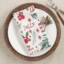 Discount Kirklands Home Holly Berry Typography Christmas Napkins, Set of 4