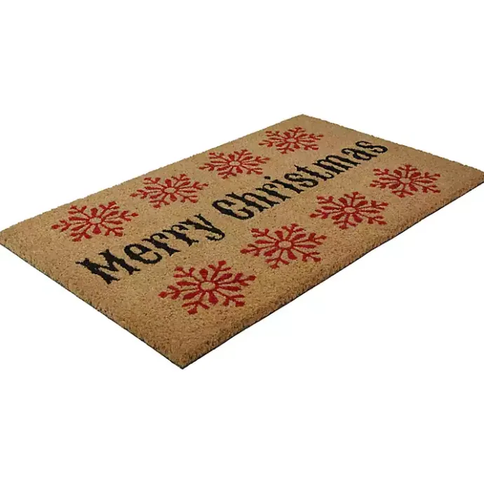 Sale Kirklands Home Holly Red Snowflake Christmas Doormat