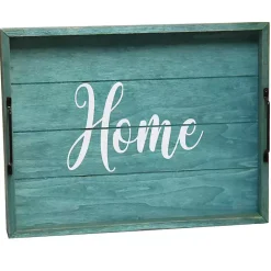 Best Kirklands Home Home Wash Wood Tray Blue