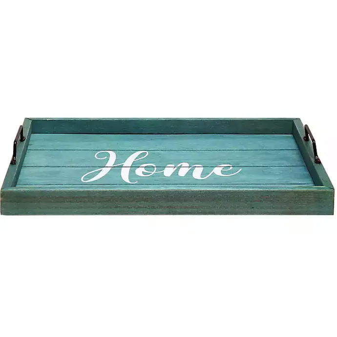 Best Kirklands Home Home Wash Wood Tray Blue
