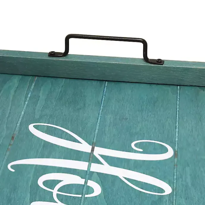 Best Kirklands Home Home Wash Wood Tray Blue