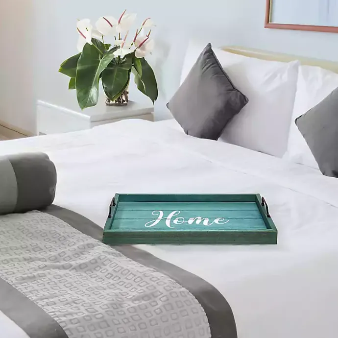 Best Kirklands Home Home Wash Wood Tray Blue