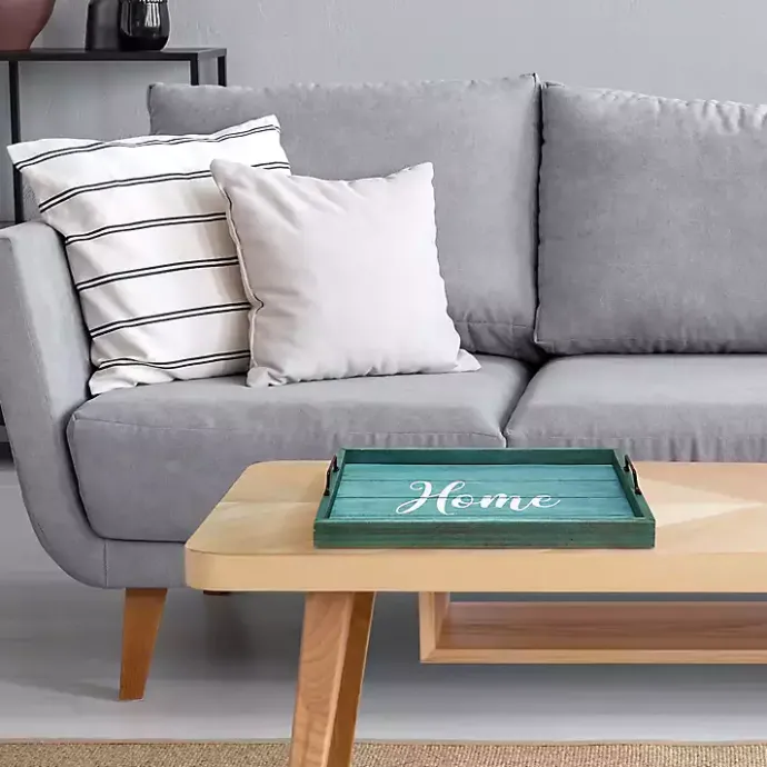 Best Kirklands Home Home Wash Wood Tray Blue