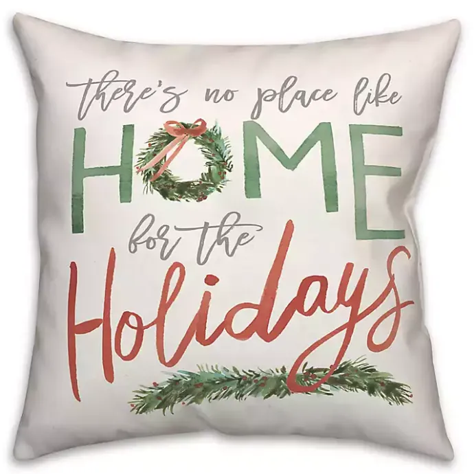 New Kirklands Home Home for the Holidays Christmas Pillow Ivory