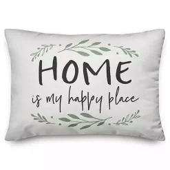 Kirklands Home Home Is My Happy Place Pillow White