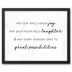 New Kirklands Home Home Wishes Black Framed Canvas Art Print