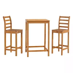 Hot Kirklands Home Honey Acacia Wood Bar Height 3-pc. Bistro Set Tan