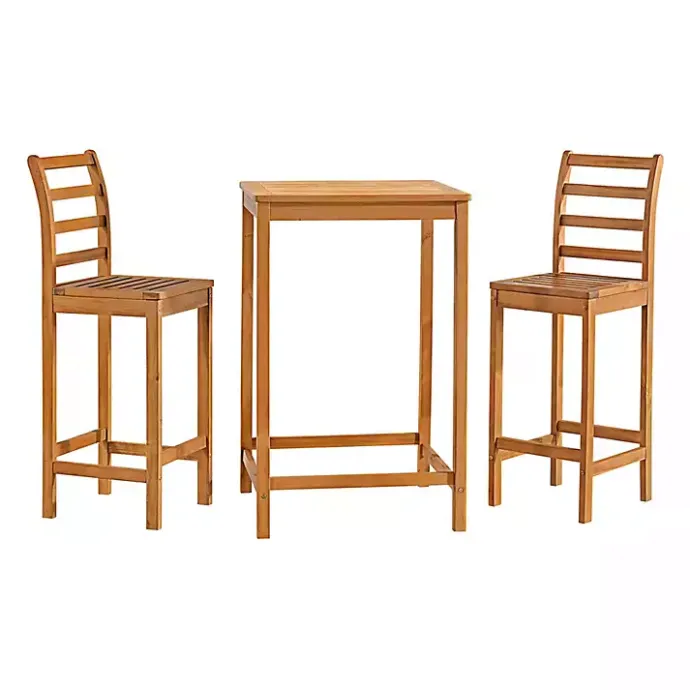 Hot Kirklands Home Honey Acacia Wood Bar Height 3-pc. Bistro Set Tan