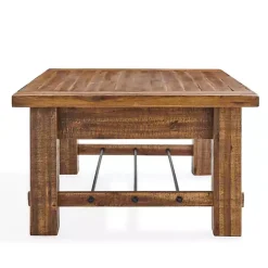 Discount Kirklands Home Honey Acacia Wood Coffee Table with Metal Bars Tan