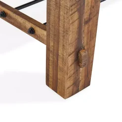 Discount Kirklands Home Honey Acacia Wood Coffee Table with Metal Bars Tan