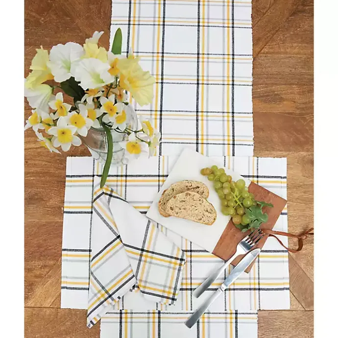 Discount Kirklands Home Honey Bee Plaid Table Runner