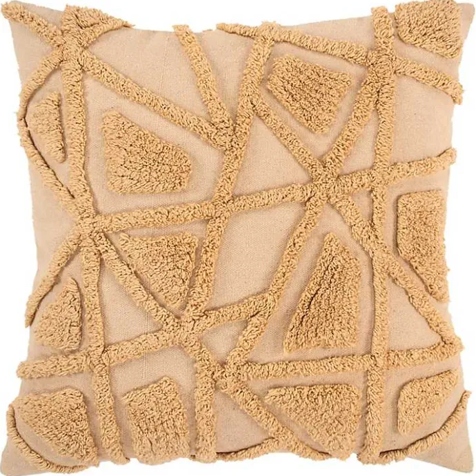 Online Kirklands Home Honey Geo Tufted Throw Pillow Yellow