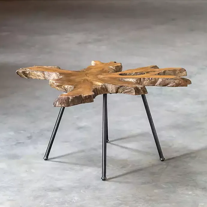 New Kirklands Home Honey Natural Teak Wood Coffee Table Brown