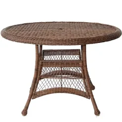 Hot Kirklands Home Honey Resin Wicker Round Dining Table Brown