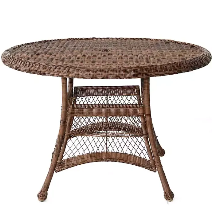 Hot Kirklands Home Honey Resin Wicker Round Dining Table Brown